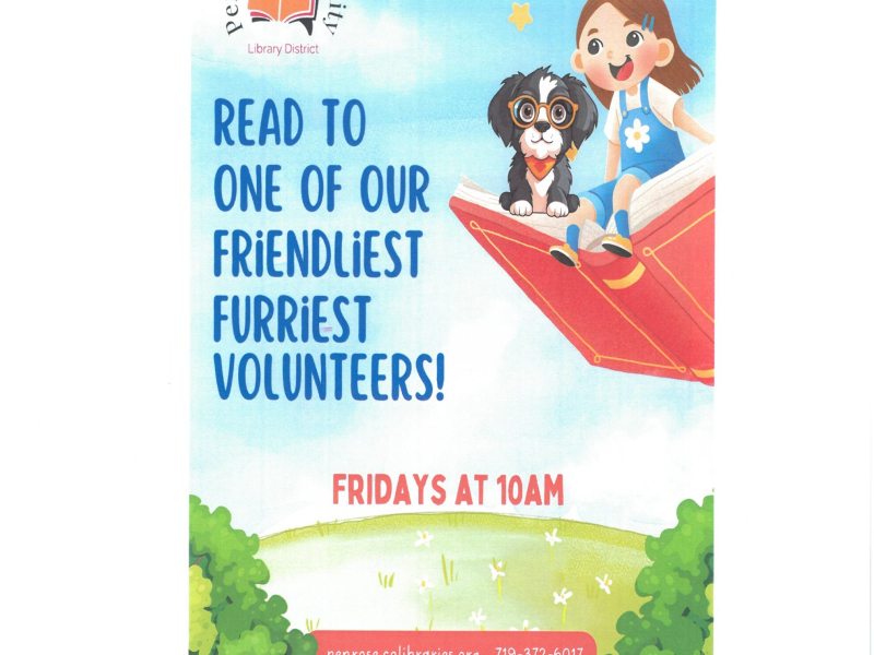 Read to one of our friendliest furriest volunteers! Fridays at 10am.